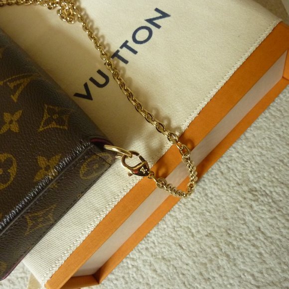 LOUIS VUITTON Felicie Pochette LV Logo Canvas Chain Strap Bag (LIMITED EDITION) - Picture 12 of 16